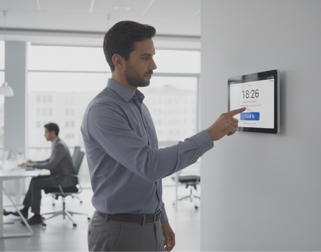 trabajador con tablet